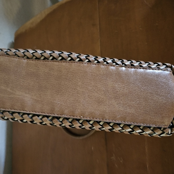 Vintage Relic By Fossil Light Brown Woven Leather Purse. - Picture 7 of 10